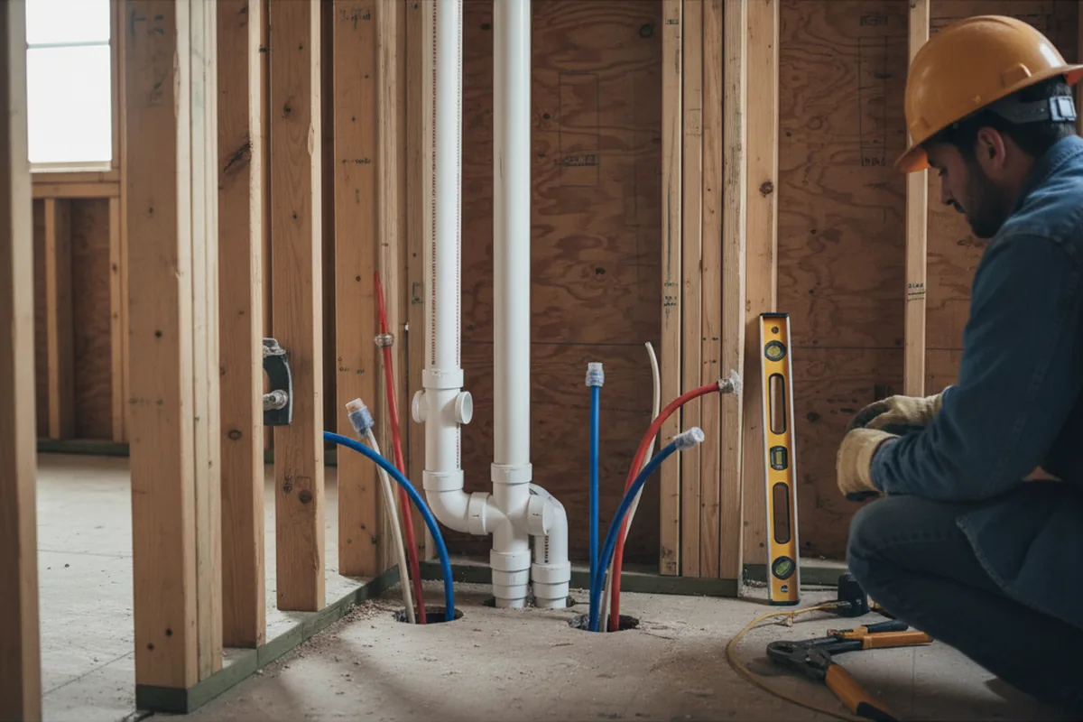 Drain and supply rough-in during Toilet Repair and Installation in Arjay